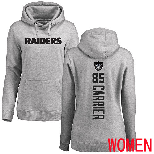 Oakland Raiders Ash Women Derek Carrier Backer NFL Football #85 Pullover Hoodie Sweatshirts